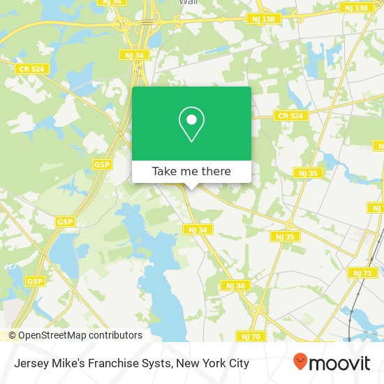 Mapa de Jersey Mike's Franchise Systs