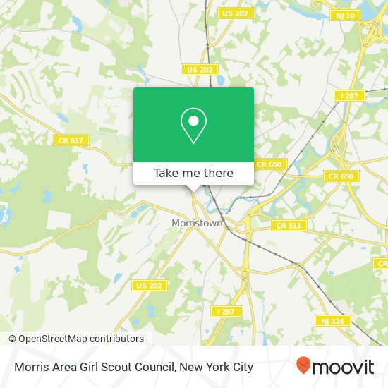 Mapa de Morris Area Girl Scout Council
