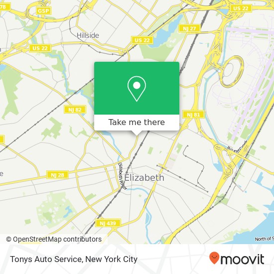 Mapa de Tonys Auto Service