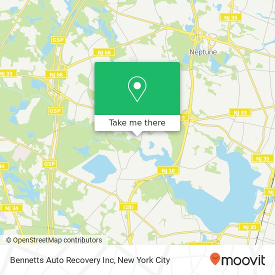 Bennetts Auto Recovery Inc map