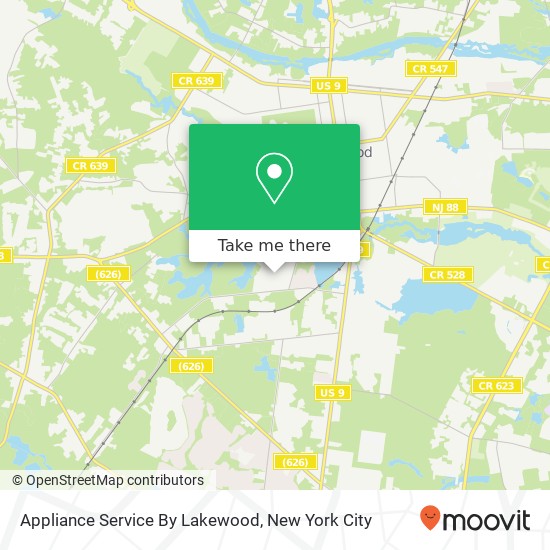 Appliance Service By Lakewood map
