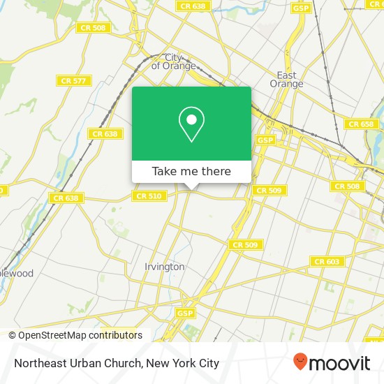 Northeast Urban Church map