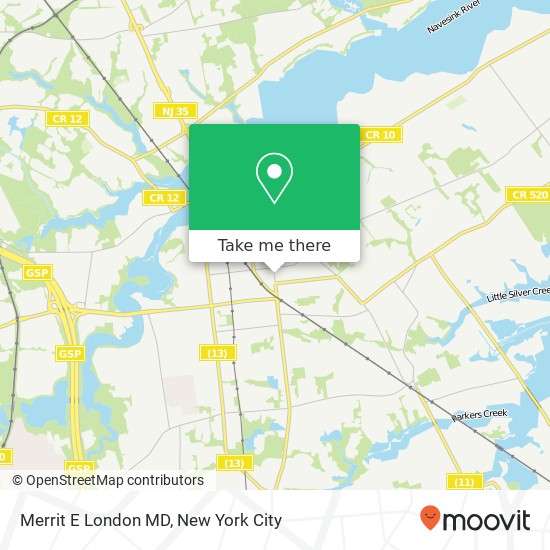 Merrit E London MD map