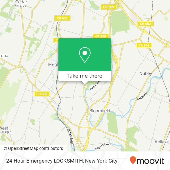 24 Hour Emergency LOCKSMITH map