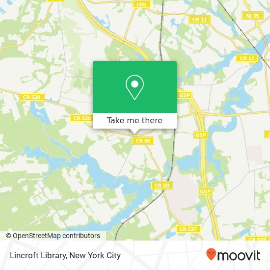 Mapa de Lincroft Library