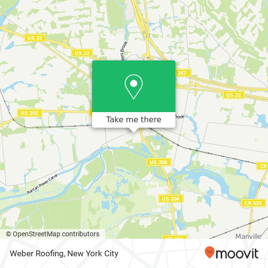 Weber Roofing map