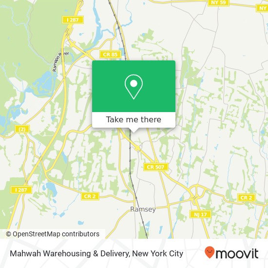 Mahwah Warehousing & Delivery map