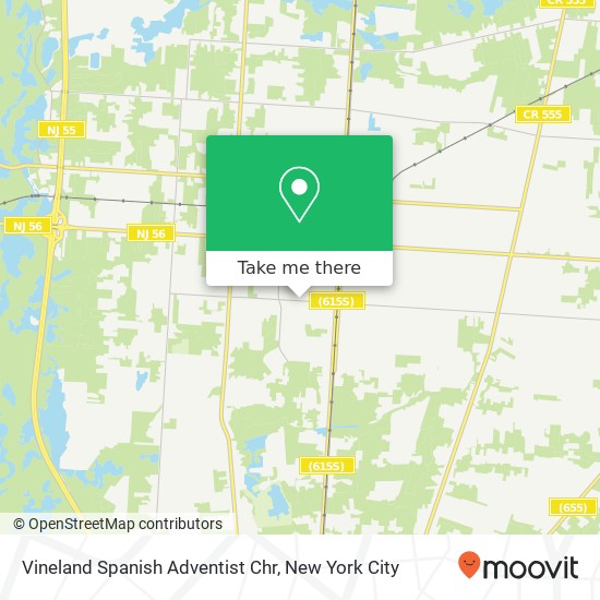 Vineland Spanish Adventist Chr map