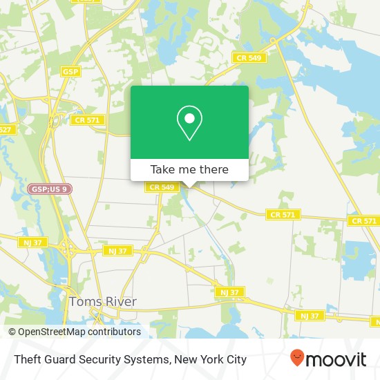 Mapa de Theft Guard Security Systems