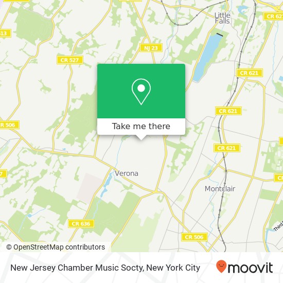 Mapa de New Jersey Chamber Music Socty