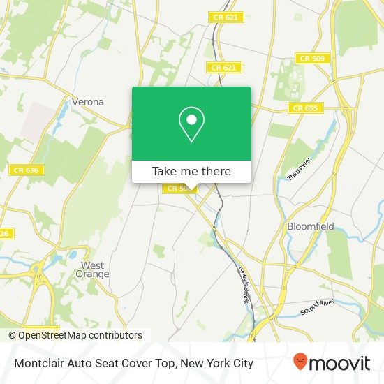 Montclair Auto Seat Cover Top map