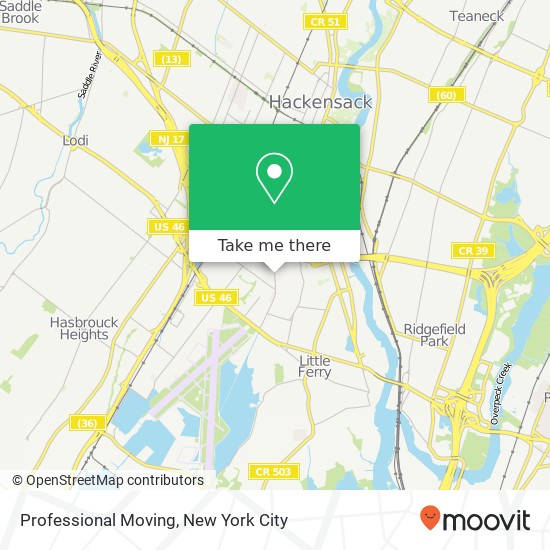Mapa de Professional Moving