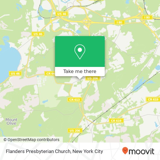 Flanders Presbyterian Church map