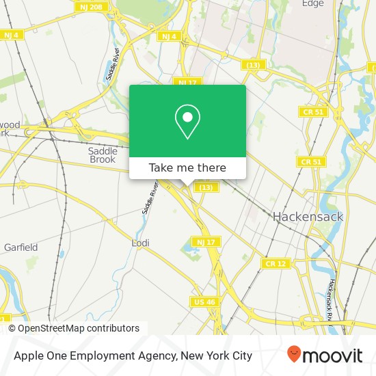 Mapa de Apple One Employment Agency