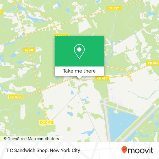 T C Sandwich Shop map