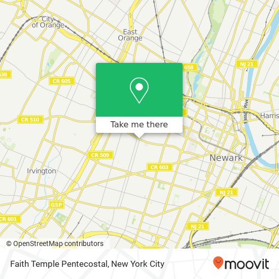 Faith Temple Pentecostal map