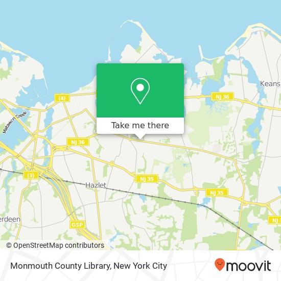 Mapa de Monmouth County Library