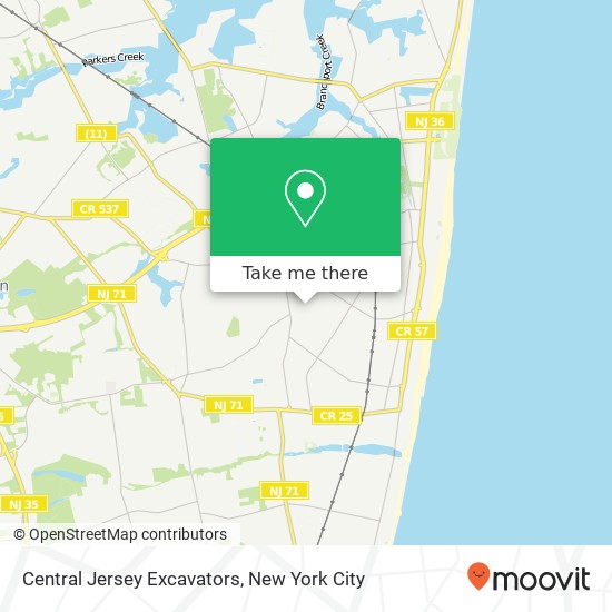 Central Jersey Excavators map