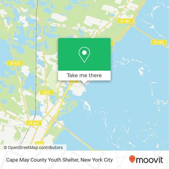 Cape May County Youth Shelter map