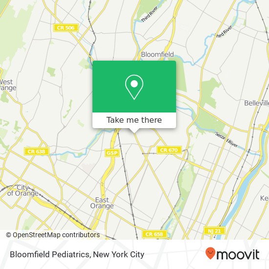 Bloomfield Pediatrics map