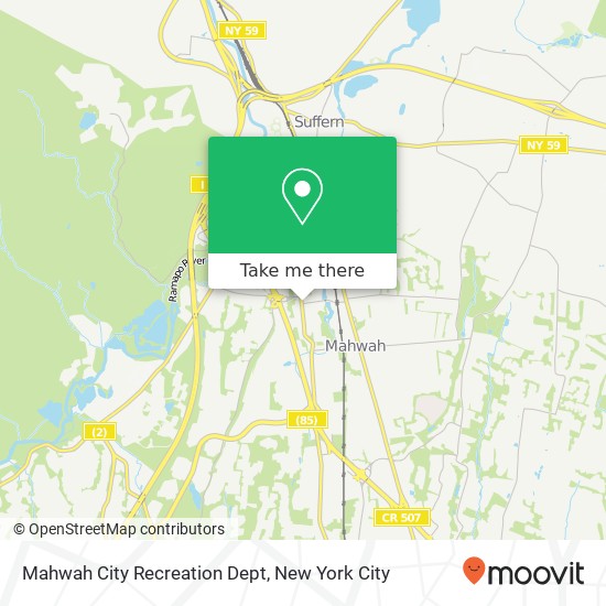 Mahwah City Recreation Dept map