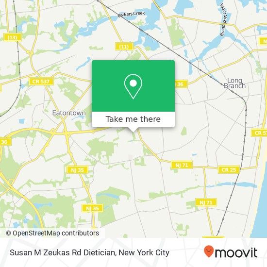 Susan M Zeukas Rd Dietician map