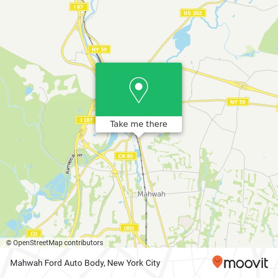 Mapa de Mahwah Ford Auto Body