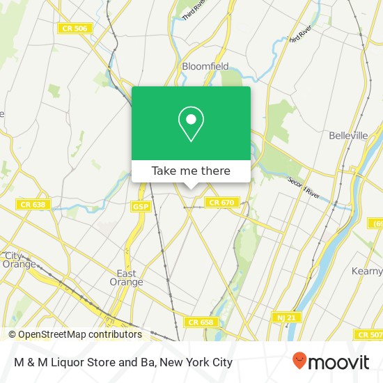 Mapa de M & M Liquor Store and Ba