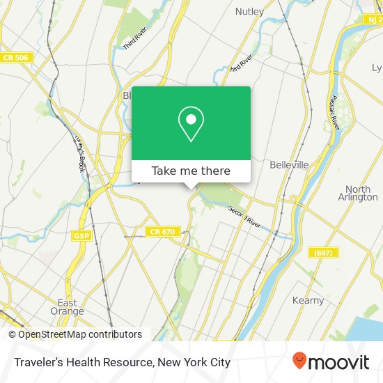 Mapa de Traveler's Health Resource