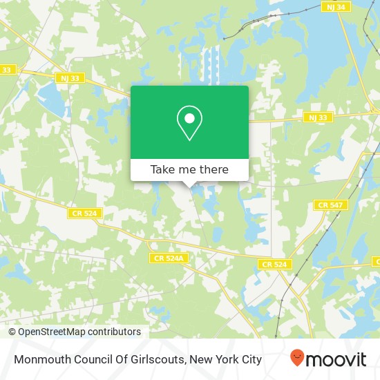 Mapa de Monmouth Council Of Girlscouts