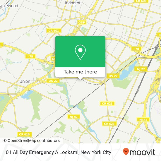 Mapa de 01 All Day Emergency A Locksmi