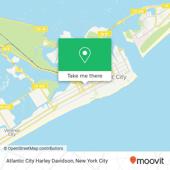 Atlantic City Harley Davidson map