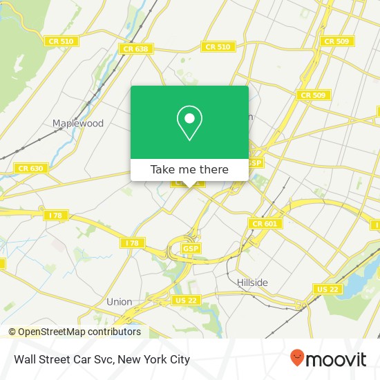 Mapa de Wall Street Car Svc