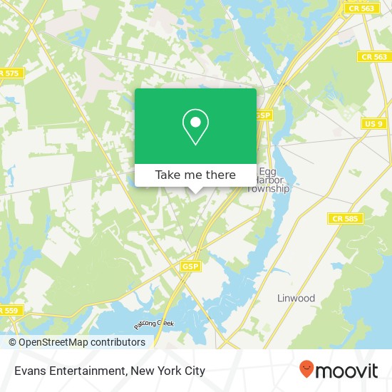 Mapa de Evans Entertainment