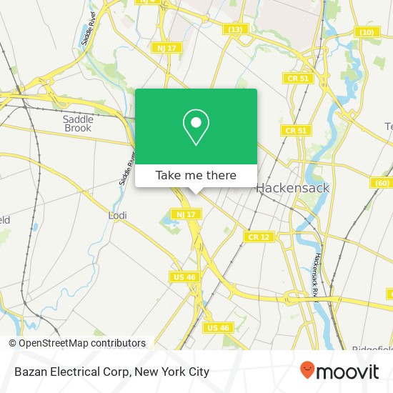 Bazan Electrical Corp map