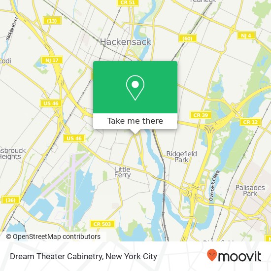 Mapa de Dream Theater Cabinetry