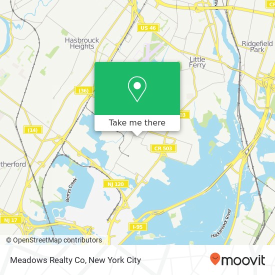 Meadows Realty Co map