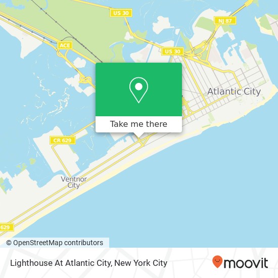 Lighthouse At Atlantic City map