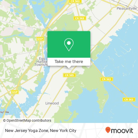 New Jersey Yoga Zone map