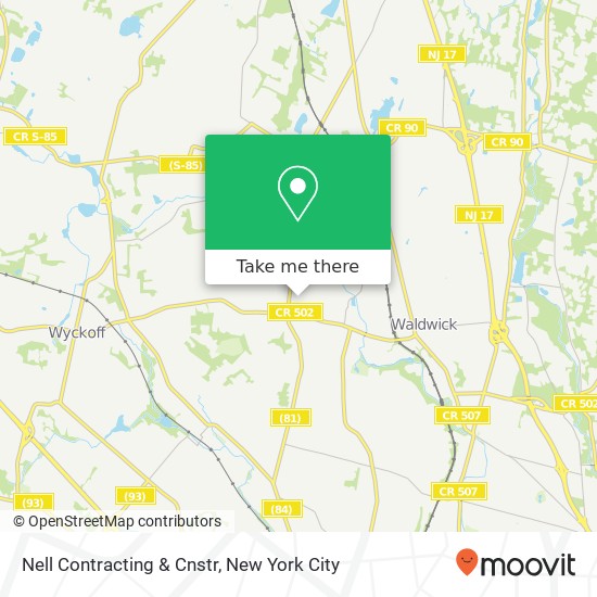 Nell Contracting & Cnstr map