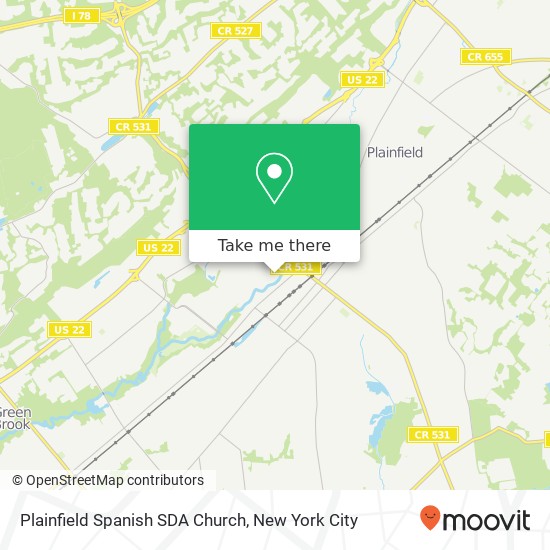 Plainfield Spanish SDA Church map