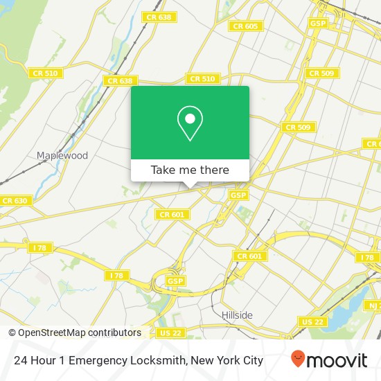 24 Hour 1 Emergency Locksmith map