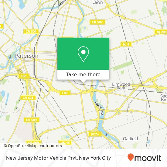 New Jersey Motor Vehicle Prvt map