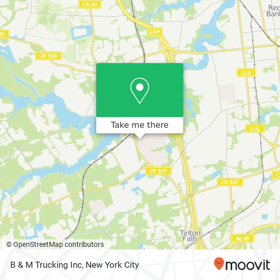 B & M Trucking Inc map