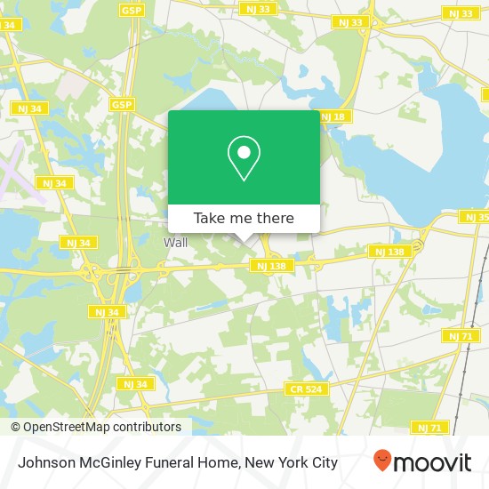 Johnson McGinley Funeral Home map