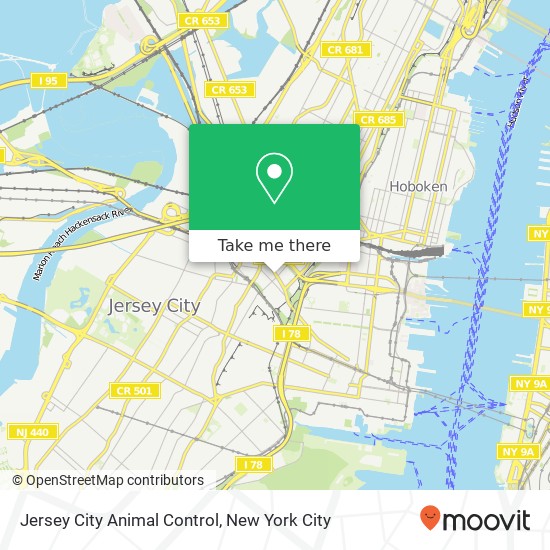 Jersey City Animal Control map