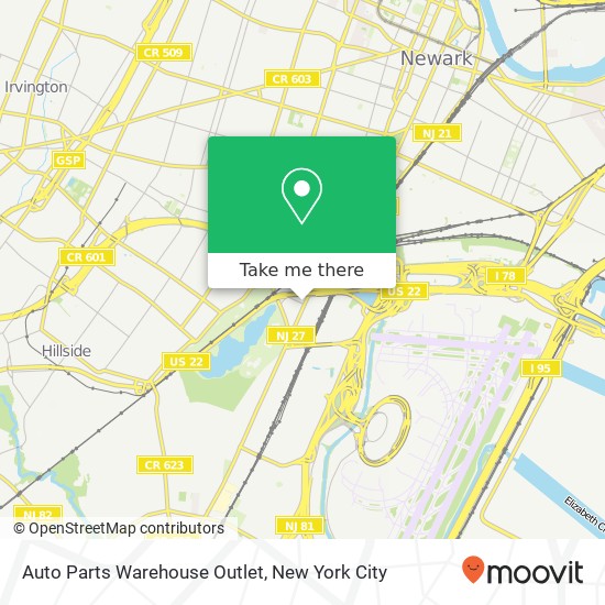 Auto Parts Warehouse Outlet map