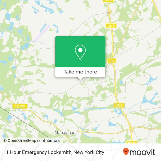 Mapa de 1 Hour Emergency Locksmith