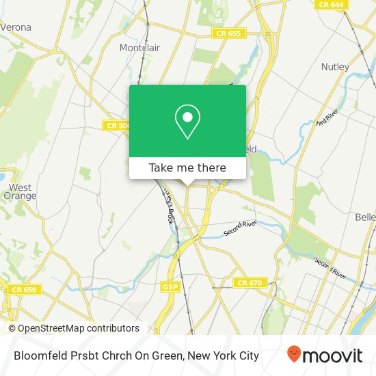 Bloomfeld Prsbt Chrch On Green map