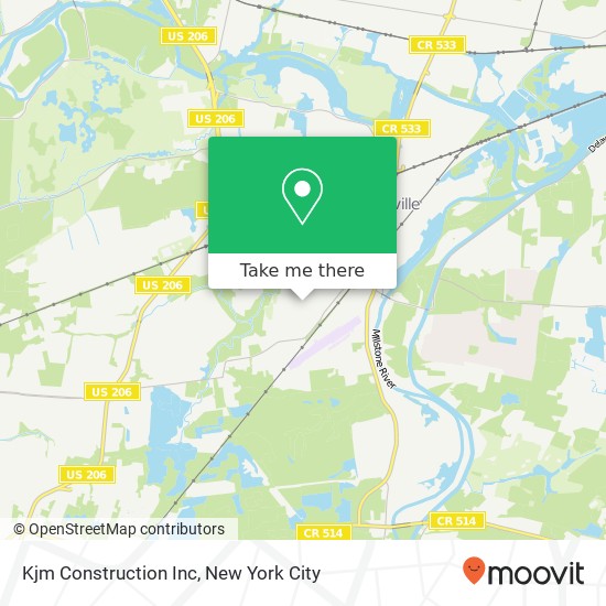 Kjm Construction Inc map